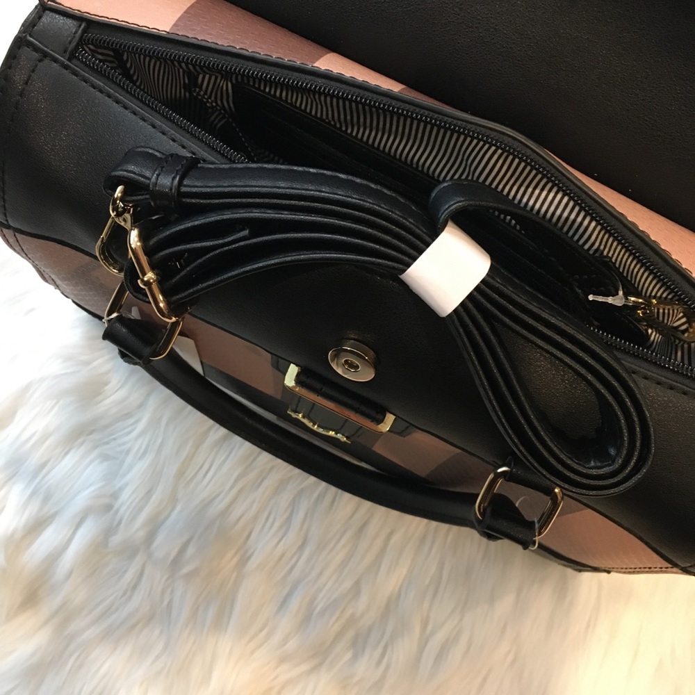 Vegan Leather The Doctor Style Plaid Handbag - Picture 9 of 12